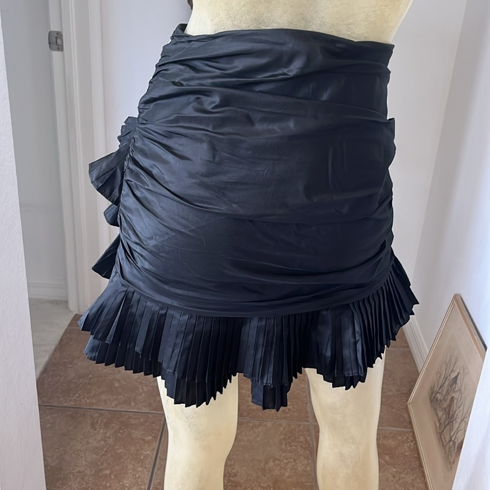 Ralph Lauren Black Ruffled Pleated Mini Skirt - Picture 3 of 4
